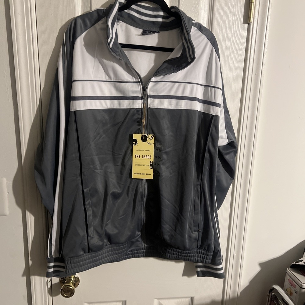 The Image Jacket 1998 Gray White Track jacket 2XL NWT